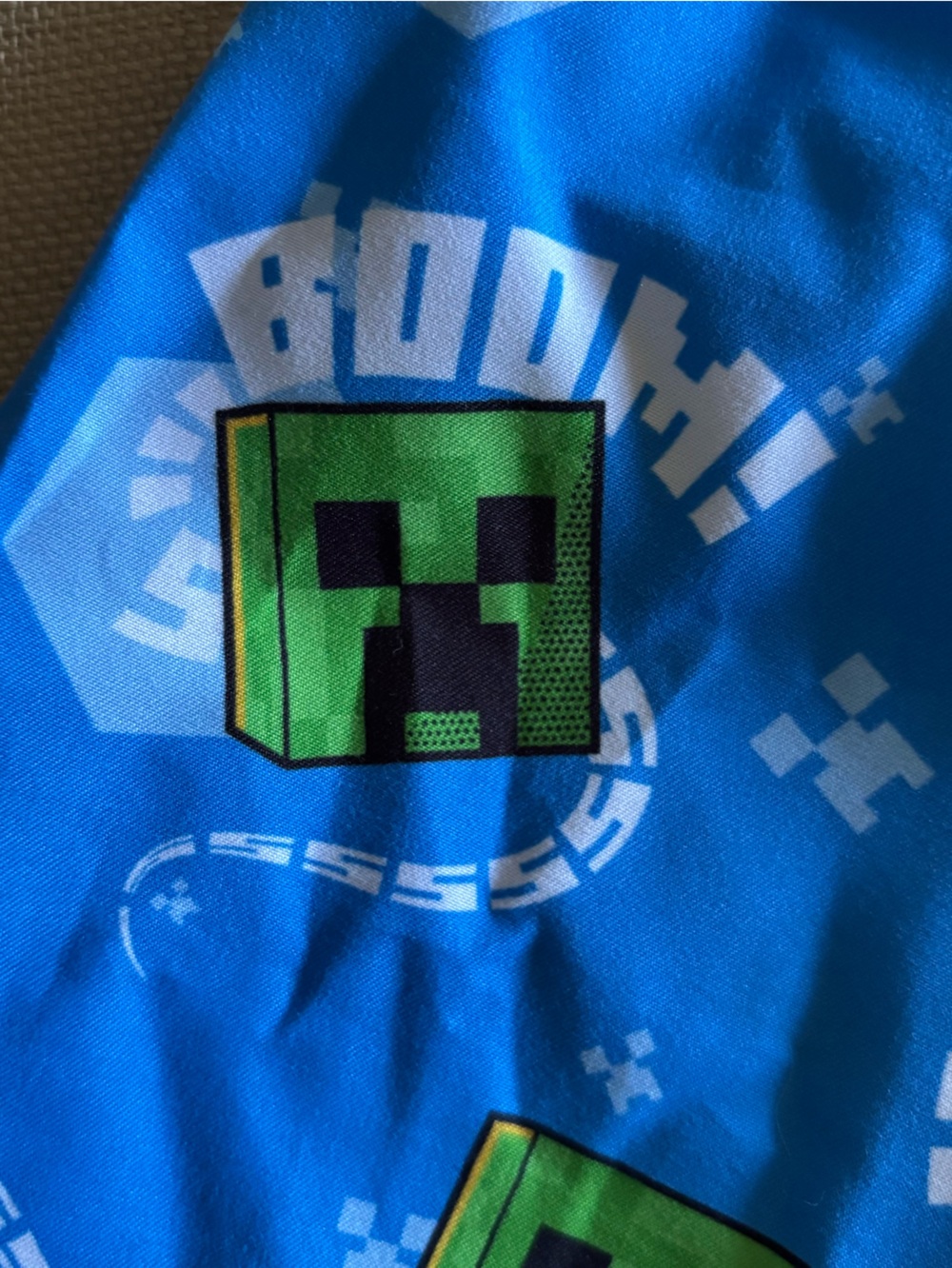 Minecraft Boys Blue Swim Trunks with Green Creepers - Size Medium - NEW - Picture 4 of 6